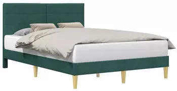 vidaXL Bettrahmen mit Kopfteil Stoff dunkelgrau 153x203cm
