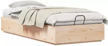 vidaXL Ottoman-Bettgestell mit Bettkasten, Kiefernholz, natur, 90x200cm
