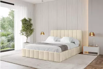 ALTDECOR FINO Polsterbett mit Bettkasten und Lattenrost, beige, 180x200cm (800001740056)