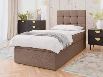 Mirjan24 Luanda Single Boxspringbett Boucle mit Bettkasten und Matratze