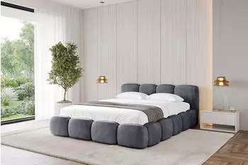 ALTDECOR KALA-v1 Polsterbett mit Bettkasten und Lattenrost, 200x200cm, dunkelgrau (800001813608)