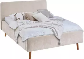 Meise Möbel Mattis Polsterbett, Strukturstoff beige, mit Bettkasten