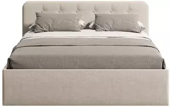 Home Collective Polsterbett 160x200cm mit Bettkasten & verstellbarem Lattenrost, creme
