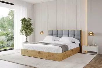 ALTDECOR ENZO2 Polsterbett mit Bettkasten und Lattenrost, 160x200cm, grau (800001813072)
