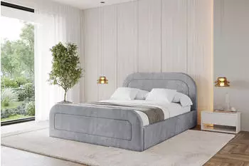 ALTDECOR LERAY-Z Polsterbett mit Bettkasten und Lattenrost, 140x200cm, hellgrau (800001640718)