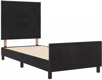 vidaXL Boxspringbett mit Kopfteil, Samt, schwarz, 90x200cm (3344983)