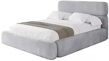 ALTDECOR ENORA Polsterbett mit Bettkasten und Lattenrost, 180x200cm, hellgrau (800001813456)