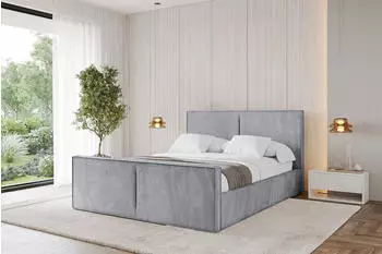 ALTDECOR Emmi-Z Polsterbett mit Bettkasten und Lattenrost, 180x200cm, hellgrau (800001740089)