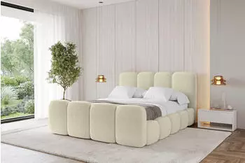 ALTDECOR KALA-Z Polsterbett mit Bettkasten und Lattenrost, 140x200cm, beige (KALA-Z)