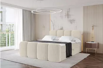 ALTDECOR Nina-Z Boxspringbett mit Matratze H3 und Topper, 200x200cm, beige (800001940465)