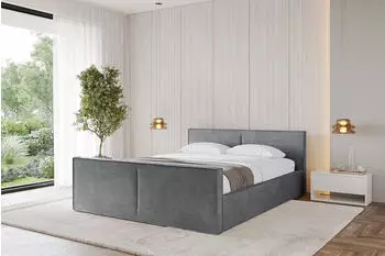 ALTDECOR Emmi-Z-V1 Polsterbett mit Bettkasten & Lattenrost, 180x200cm, dunkelgrau (800001639087)
