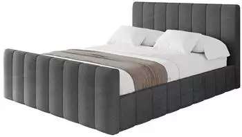 ALTDECOR Fino-Z Polsterbett mit Bettkasten und Lattenrost, 160x200cm, dunkelgrau (800001814984)