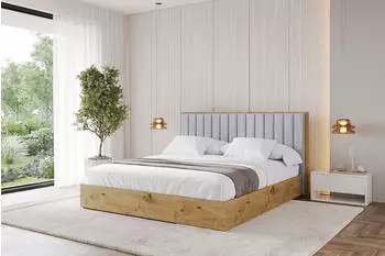ALTDECOR ENZO4 Polsterbett mit Bettkasten und Lattenrost, 140x200cm, hellgrau (800001813010)