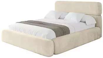 ALTDECOR ENORA Polsterbett mit Bettkasten und Lattenrost, beige, 120x200cm (800001810234)