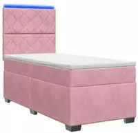 vidaXL Boxspringbett mit Matratze mit Kopfteil Rosa 100 x 200 cm Samt