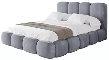 ALTDECOR KALA Polsterbett mit Bettkasten und Lattenrost, 200x200cm, grau (800001809231)