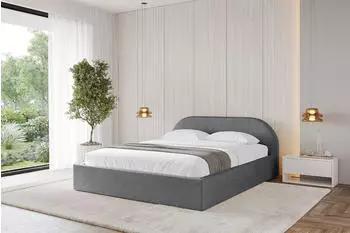 ALTDECOR Tivon-V1 Polsterbett mit Bettkasten, Lattenrost & Matratze H3/H4, 200x200cm, dunkelgrau (800001636727)