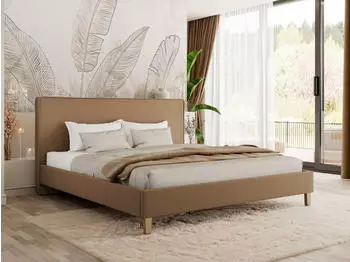 MKS Lumaro Classic Polsterbett 160x200 Kunstleder braun (800002057009)