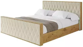 ALTDECOR ENZO5-Z Polsterbett mit Bettkasten und Lattenrost, 200x200cm, beige (800001639015)