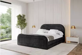 ALTDECOR LERIS-Z Polsterbett mit Bettkasten und Lattenrost, 120x200cm, schwarz (800001641374)