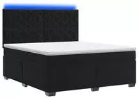 vidaXL Boxspringbett mit Matratze Schwarz 160 x 200 cm Samt