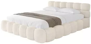 ALTDECOR LEYA-v1 Polsterbett mit Bettkasten und Lattenrost, 120x200cm, beige (800001810835)