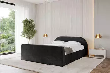ALTDECOR TIVON-Z-V1 Polsterbett mit Bettkasten und Lattenrost, schwarz, 200x200cm (800001636218)