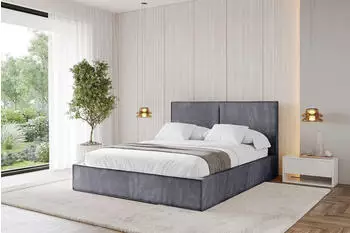 ALTDECOR Emmi Polsterbett mit Bettkasten, Lattenrost & Matratze, 120x200cm, dunkelgrau (800001641484)