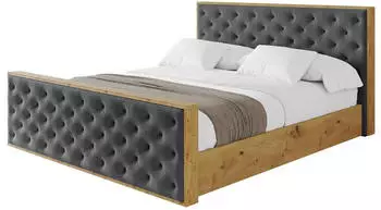 ALTDECOR Enzo3-Z Polsterbett mit Bettkasten & Lattenrost, 180x200cm, dunkelgrau (800001810569)