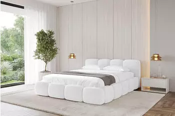 ALTDECOR KALA-v1 Polsterbett mit Bettkasten und Lattenrost, 200x200cm, wei&szlig; (800001809477)