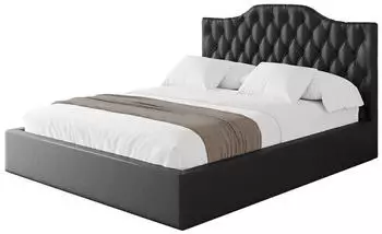 ALTDECOR Falio Polsterbett mit Bettkasten & Lattenrost, 200x200cm, schwarz Kunstleder (800001641238)