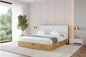 ALTDECOR ENZO6 Polsterbett mit Bettkasten, Lattenrost & Matratze, wei&szlig; (800001640230)