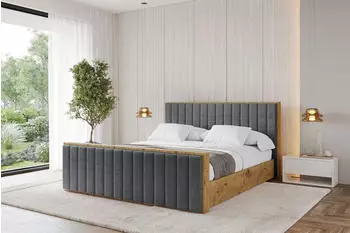 ALTDECOR Enzo4-Z Polsterbett mit Bettkasten und Lattenrost, dunkelgrau, 120x200cm (800001739931)