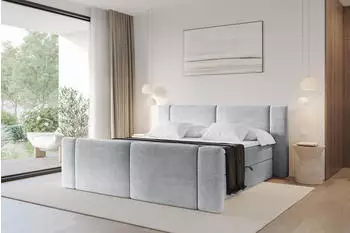 ALTDECOR Evon Zanozek Boxspringbett 120x200cm grau H4-Matratze (800002004794)