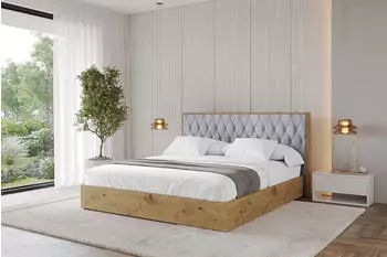 ALTDECOR ENZO5 Polsterbett mit Bettkasten und Lattenrost, 120x200cm, hellgrau (800001808868)