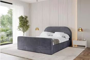 ALTDECOR TIVON-Z Polsterbett mit Bettkasten und Lattenrost, 140x200cm, dunkelgrau (800001637130)