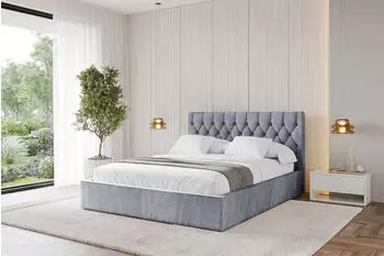 ALTDECOR Reno Polsterbett mit Bettkasten und Lattenrost, 200x200cm, grau (800001741084)