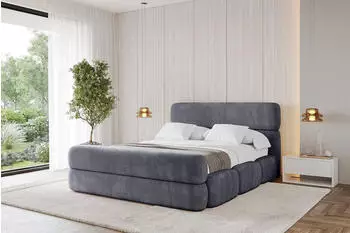 ALTDECOR Elva-Z Polsterbett mit Bettkasten und Lattenrost, dunkelgrau, 160x200cm (800001810041)