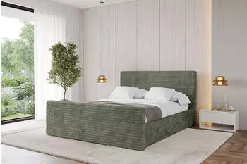 ALTDECOR ALOVA-Z Polsterbett mit Bettkasten und Lattenrost, 160x200cm, olivgrün (800001640197)