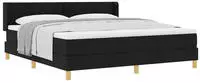 vidaXL Boxspringbett mit Kopfteil Schwarz 200 x 180 cm Stoff