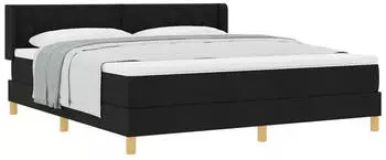 vidaXL Boxspringbett mit Matratze und Kopfteil, schwarz, 200x180cm, Polyester (3341372)