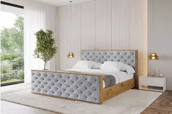 ALTDECOR Enzo3-Z Polsterbett mit Bettkasten & Lattenrost, hellgrau, 120x200cm (800001637802)