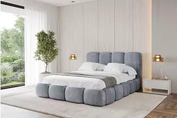 ALTDECOR KALA Polsterbett mit Bettkasten & Lattenrost, 120x200cm, grau (800001809287)
