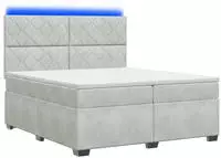 vidaXL Boxspringbett mit Matratze Hellgrau 200 x 200 cm Samt