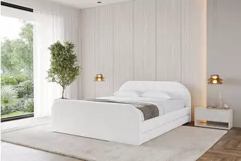 ALTDECOR LERIS-v1-Z Polsterbett mit Bettkasten und Lattenrost, 140x200cm, wei&szlig; (800001641872)