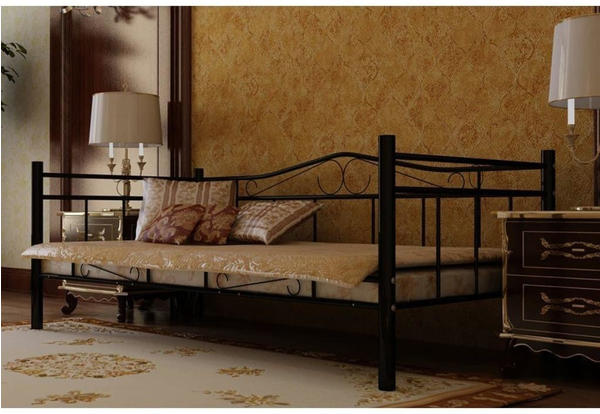 VidaXL Metallbett schwarz 90x200 cm
