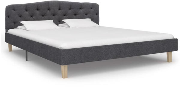 vidaXL Upholstered Bed Dark Grey 140 x 200 cm