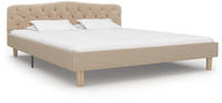 vidaXL Upholstered Bed Beige 160 x 200 cm