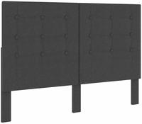 vidaXL Kopfteil Getuftet Dunkelgrau Stoff 140 x 200 cm