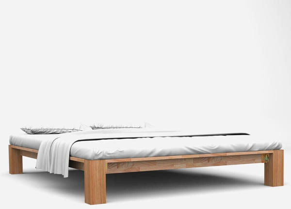 vidaXL Bed Without Headboard in Oak Wood 160 x 200 cm